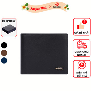 Ví Nam Cao Cấp MANDU  Dáng Ngang Thời Trang Da Xước Cao Cấp Nhiều Ngăn Tiện Dụng MD02 KÈM HỘP