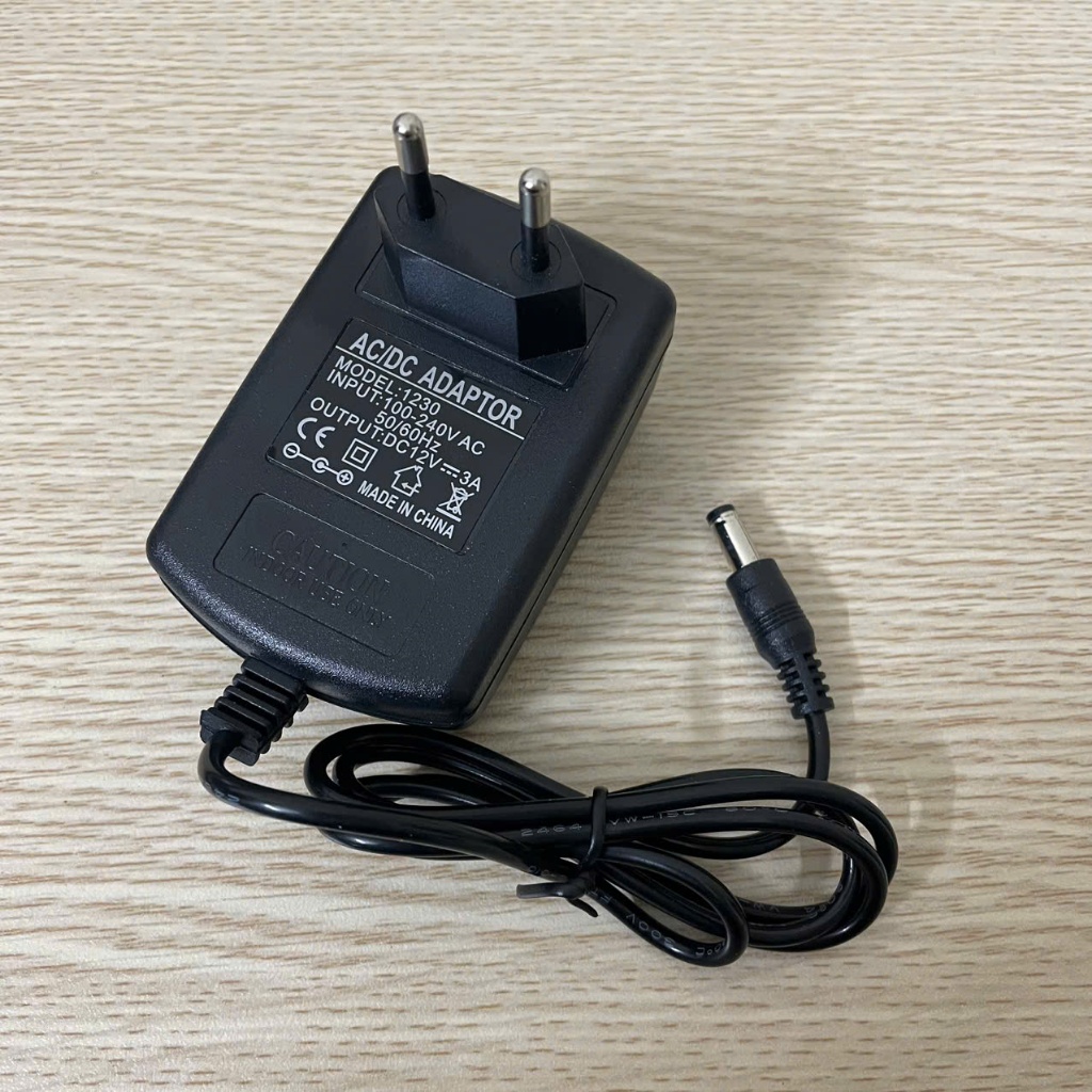 Nguồn 12V 3A thân ngắn, Adapter 12V 3A 12V3A chân to 5.5x2.1mm dùng cho đèn led và camera