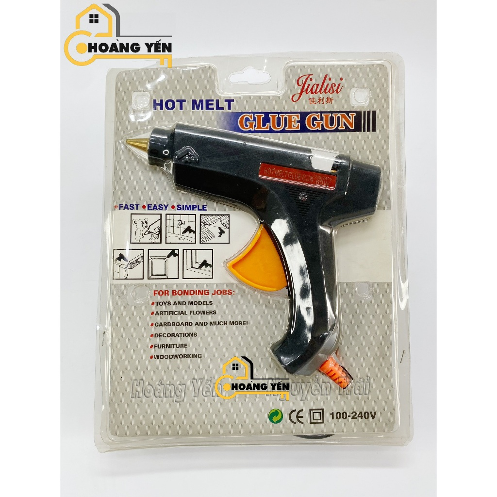Dụng cụ bắn keo nến 60W Jialisi Glue Gun đa năng không gỉ, làm đồ hadmade, sửa đồ nhựa