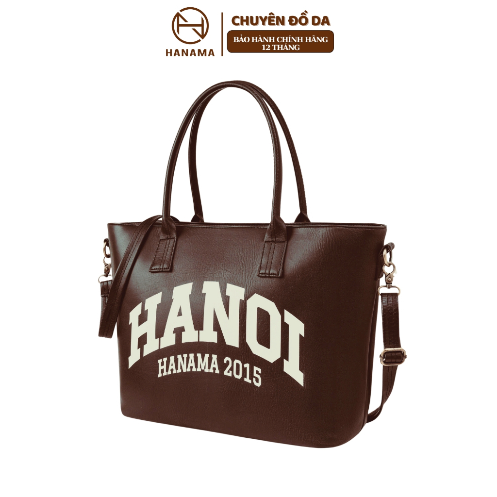 [GIÁ TRI ÂN] _Túi xách Hanama nam nữ thời trang cao cấp HN01 Da Bag Tote Unisex hai màu nâu - đen | BigBuy360 - bigbuy360.vn