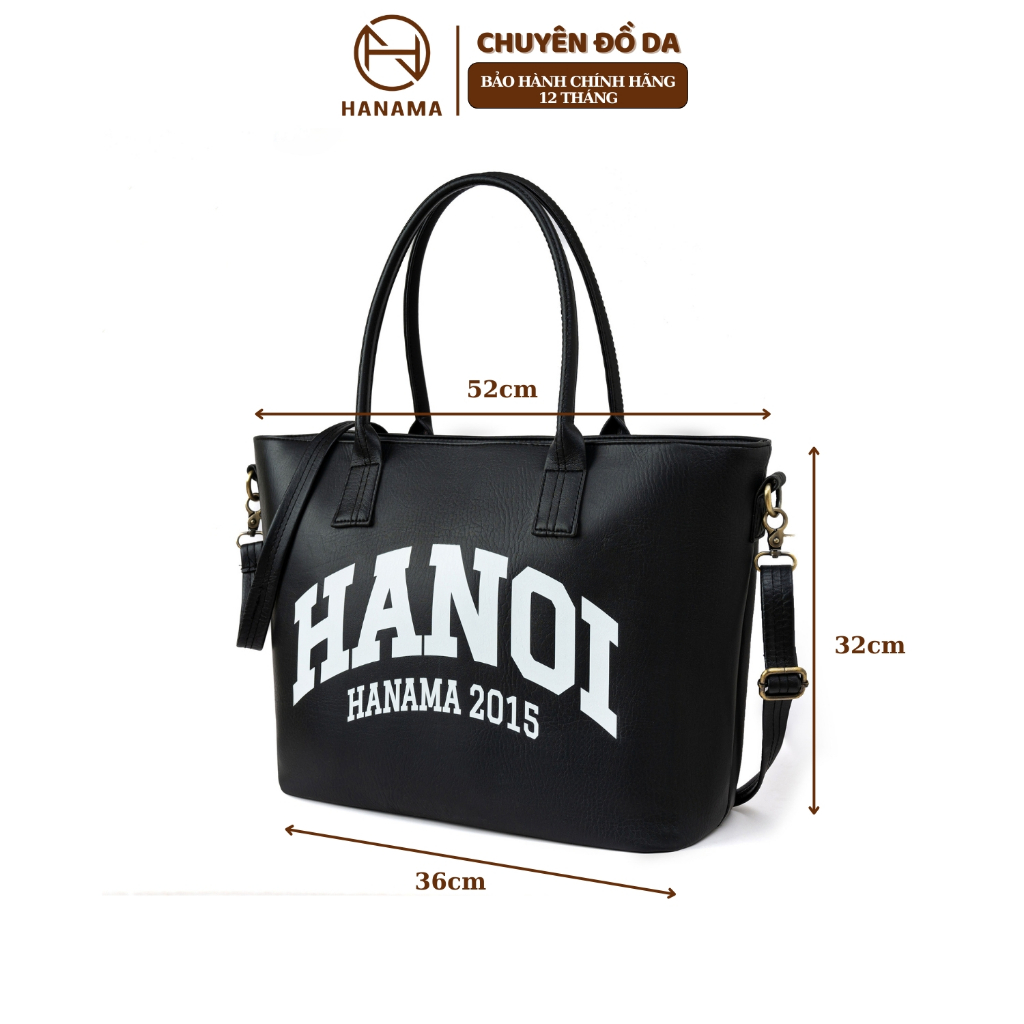 [GIÁ TRI ÂN] _Túi xách Hanama nam nữ thời trang cao cấp HN01 Da Bag Tote Unisex hai màu nâu - đen | BigBuy360 - bigbuy360.vn