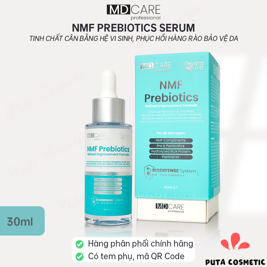 Md Care NMF Prebiotics Serum 30ml – Tinh chất cân bằng hệ vi sinh, phục hồi hàng rào bảo vệ da