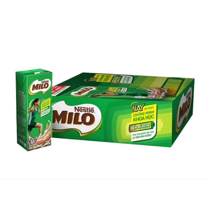 Thùng Sữa milo lúa mạch 12 vỉ = 48 hộp x 180ml