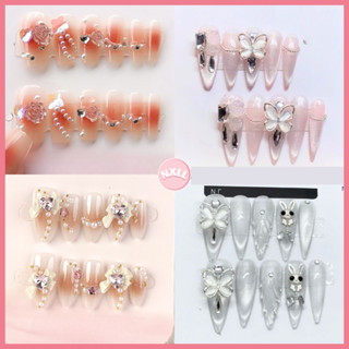 Bộ 10 Móng Tay Giả Cao Cấp, Nail Box Thiết Kế Đính Đá Sang Trọng