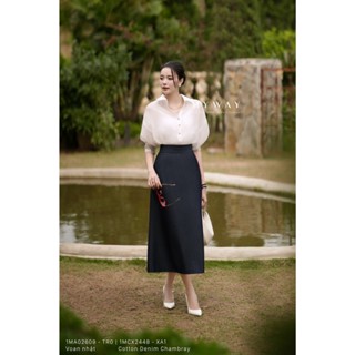  Chân Váy Xoè A Công Sở Nữ MY WAY Maxi Hoa Dập Nổi Sang Trọng 1MCX2448w 