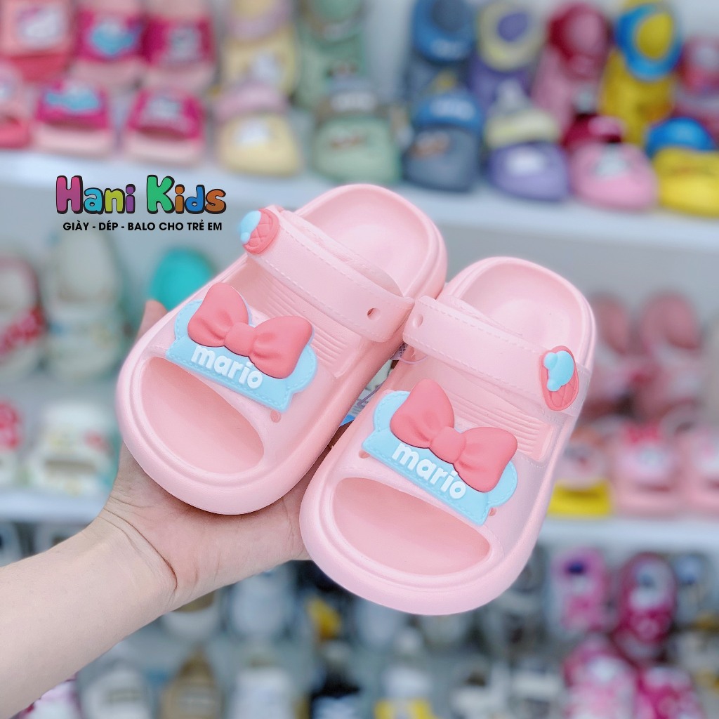 Cheerful Mario Dép Quai Hậu Kẹo Mario Cho Bé Gái Dễ Thương