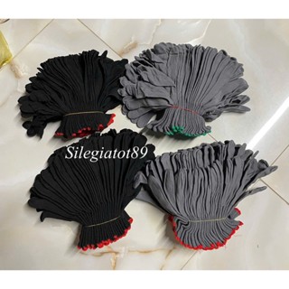 1 bó (12 đôi) găng tay mút màu đen và màu ghi xám giá rẻ