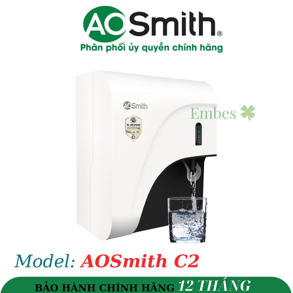 Máy lọc nước RO AOSmith C2 4 lõi - Miễn Phí Lắp Đặt Bình Dương, Biên Hoà, Long An, TP.HCM
