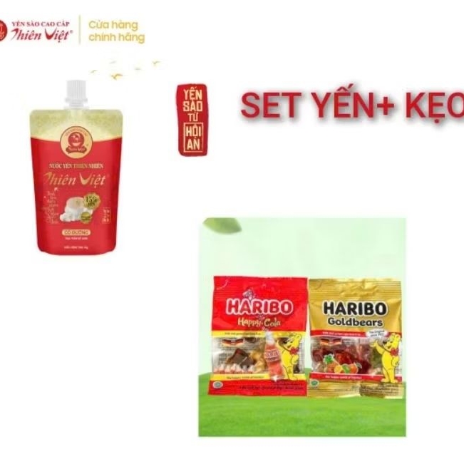 🌞🌞( SET Túi  YẾN  18% + 1 GÓI HARIBO)yến (Túi 80ml) )Kẹo dẻo Goldbears Haribo 15G_Chính hãng