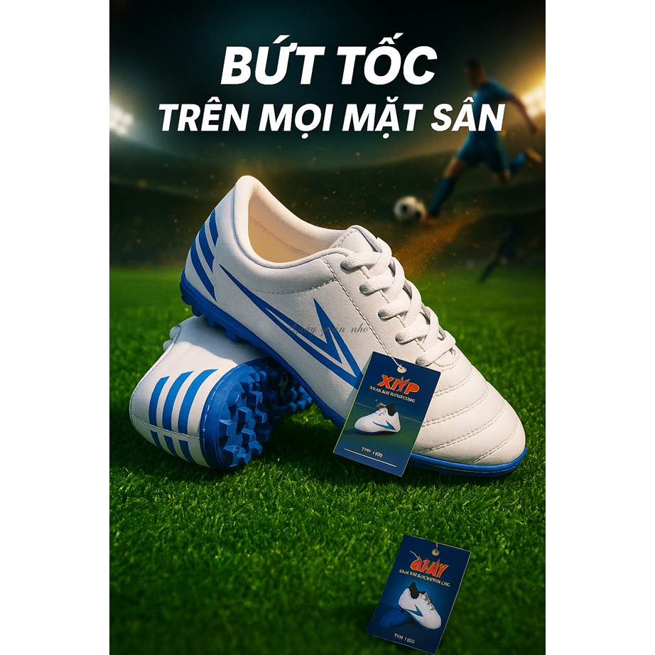 Giày đá bóng Thành Phát TP1102, giá rẻ, chất lượng cao; size 38-43 (màu trắng)