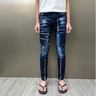 Quần jean xanh đê quy mix 6 khoá thêu bản host 2025