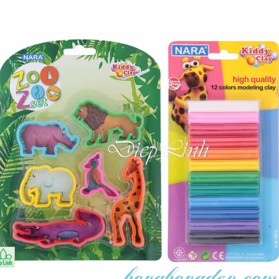 Đất Sét 24 Màu An Toàn Kèm Khuôn Đất nặn Không Dính Tay Đất nặn Cho bé mang đi học