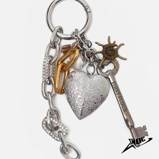 (Có sẵn) AOE STUDIO - Charm phụ kiện treo túi xách móc khoá quần đa năng hình trái tim chất hợp kim bạc retro cá tính