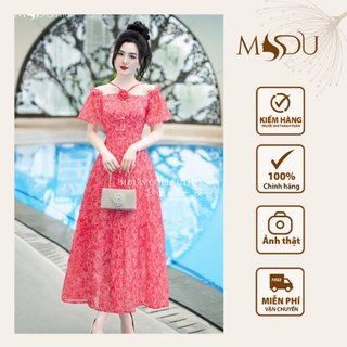 Váy Tiểu Thư MDU4237 Thiết Kế Tay Bồng, Chất Tơ Hàn Cao Cấp Từ MDU K22-D2-2