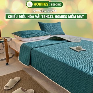  Chiếu Điều Hoà HOMIES Bedding & Décor Latex Thái vải Tencel Mát Lạnh Nhiều Kích Thước Đế Cao Su Chống Trơn 