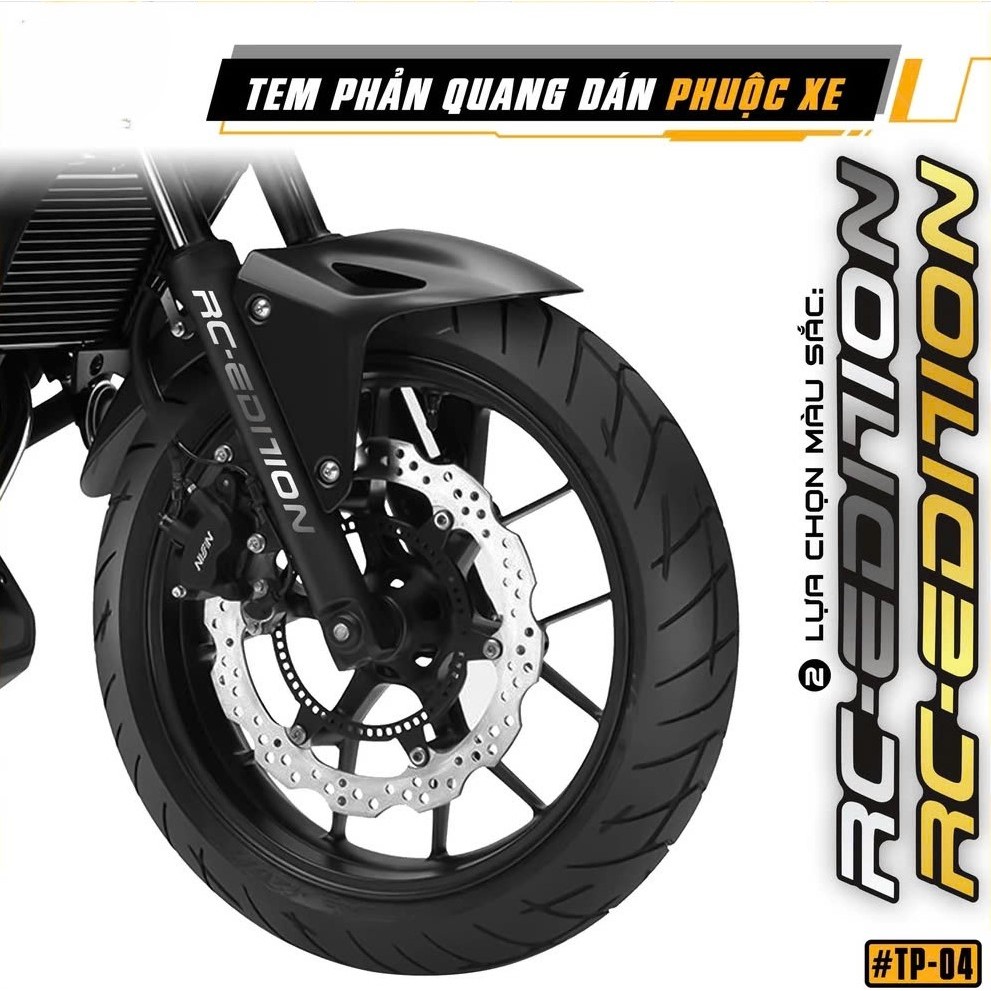 Tem Dán Phuộc Trước RC Edition , Tem Phuộc Phản Quang Chống Nước, Dán Mọi Dòng Xe Máy