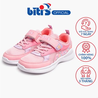  GIÀY THỂ THAO BATA HỌC SINH BÉ GÁI BITIS HOẠT HÌNH DỄ THƯƠNG BSG003400  HỒNG TRẮNG XÁM  - BITIS GIRLS SPORT SNEAKERS 