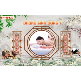 Tranh 3d dán tường spa, decor quán làm móng môi tóc ,gội đầu ,vai gáy, đông y dưỡng sinh