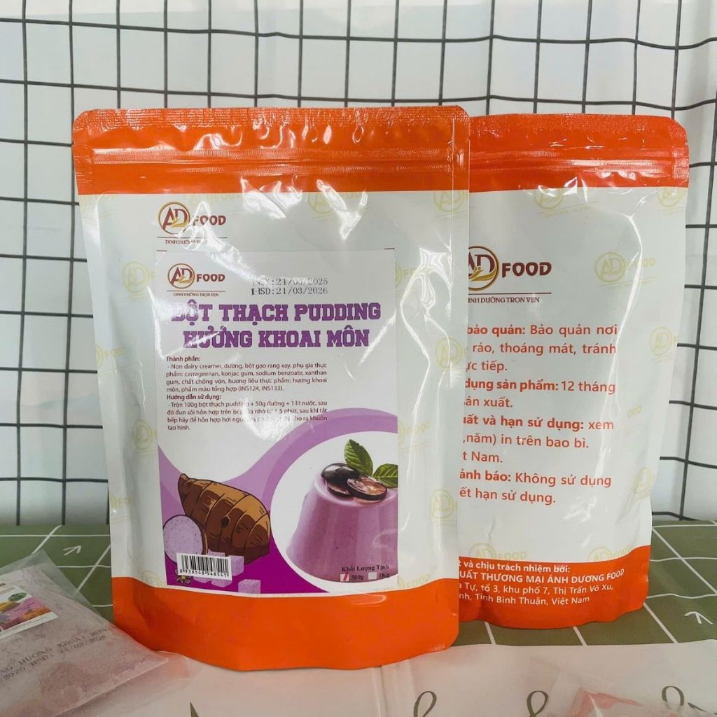 Gói 1kg Bột Pudding Vị Khoai Môn Hấp Dẫn