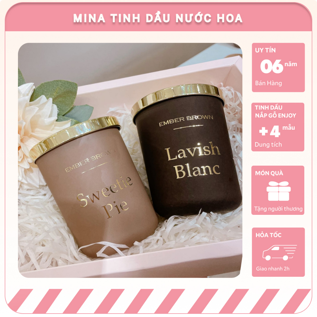 Nến thơm hương nước hoa cao cấp sang chảnh nến đốt thư giãn Ember Brown Minagram