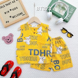 bộ tole lanh bé trai mặc nhà
