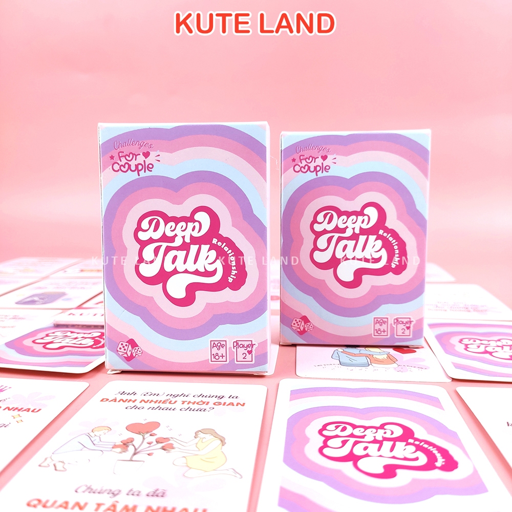 Bộ bài cặp đôi Deep Talk Hồng Relationship - Drinking game dành cho couple cặp đôi CDTV-3-DEEPTALK-H