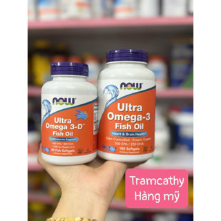 Now Dầu cá Omega-3 Now Ultra Omega 3 500 EPA/ 250 DHA 180 Softgels  fish oil