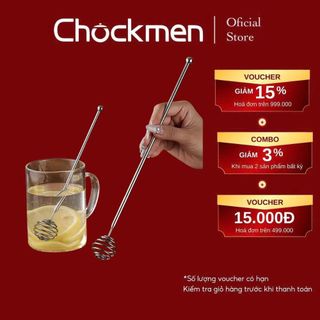  Khuấy Mật Ong CHOCKMEN Inox Cao Cấp Dụng Cụ Khuấy Trà Nước Uống Tiện Dụng 