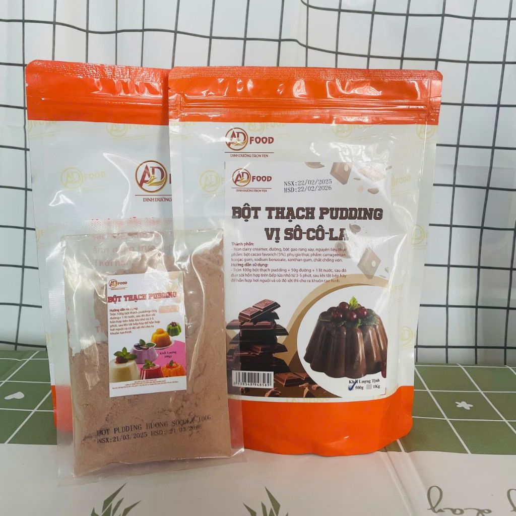 Túi 100gr Bột thạch pudding vị sô-cô-la ngọn ngon