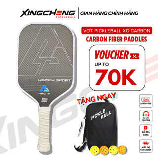 [COMBO QUÀ TẶNG] Vợt Pickleball XC Carbon Chính Hãng Siêu Nhẹ Cao Cấp - Tặng Kèm 4 Bóng & 1 Túi Đựng