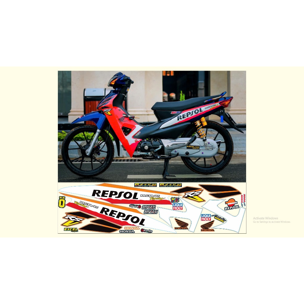 TEM REPSOL WAVE RS DECAL 3 LỚP BỀN MÀU