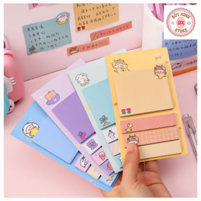 Giấy Note Kèm Đánh Dấu Trang Xinh Xắn