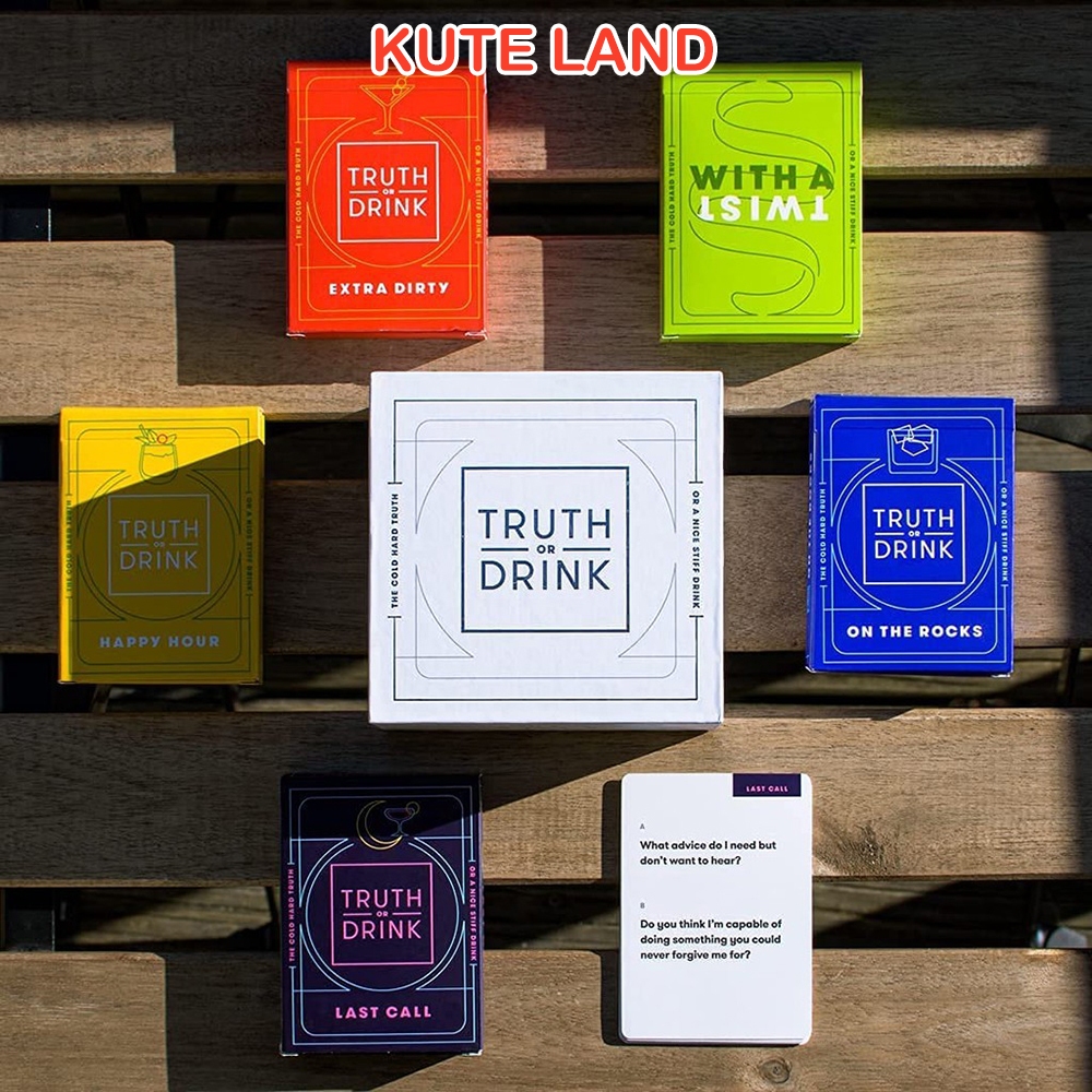 Bộ trò chơi thẻ bài Truth Or Drink Game Tiếng Anh Độc Đáo Bài Drinking Game DRTA4