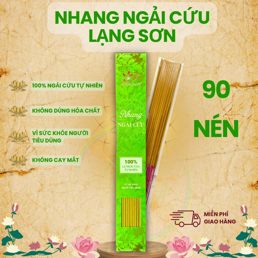 Nhang Ngải Cứu Hộp 90 Nén AFOREX Nhang Sạch, Nhang Thơm Đuổi Muỗi Và Côn Trùng LANGSONHOUSE