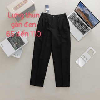 Quần Tây ĐEN Học Sinh Nam nữ lưng thun đi học