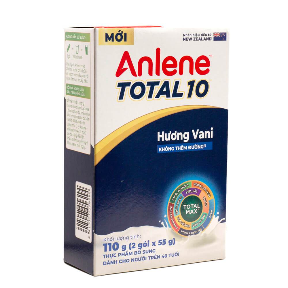 Sữa Anlene Total 10/ Anlene Gold 5X  hộp 2 gói 55gr dành cho người trên 40 tuổi