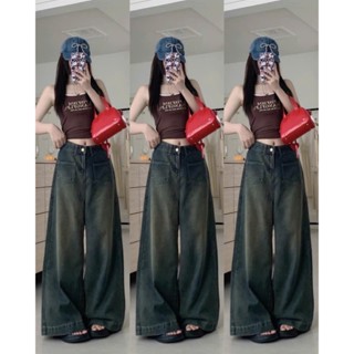 Quần jean bò Thêu, form NẤM LÙN ống rộng xuông nữ jeans cạp cao phong cách Hàn Quốc 2025