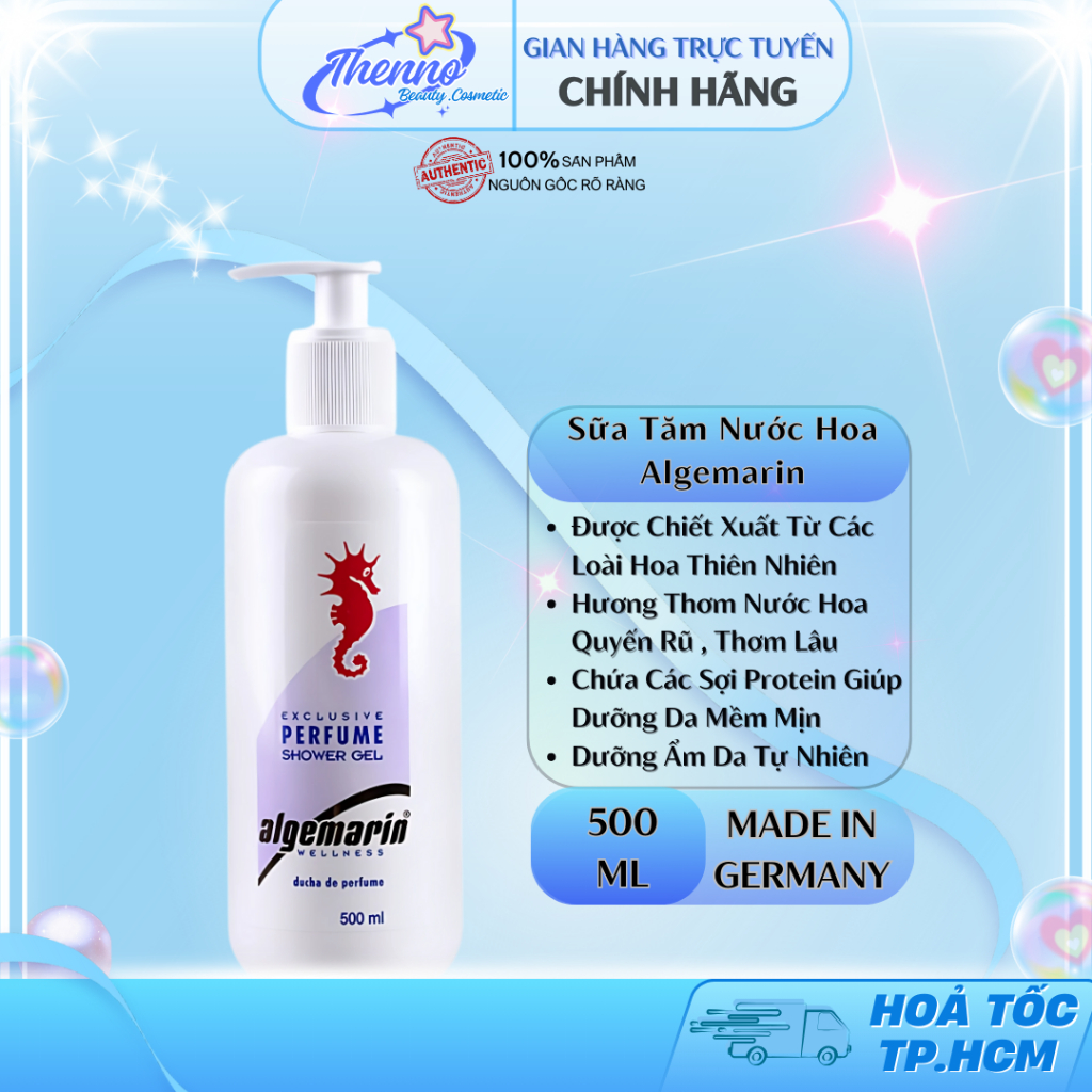 Sữa Tắm Cá Ngựa Hương Nước Hoa Algemarin Perfume Chai Vòi 600ml - Hàng Đức