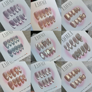 L168 Nail box mắt mèo trơn, móng giả thiết kế, nail box chụp kỉ yếu