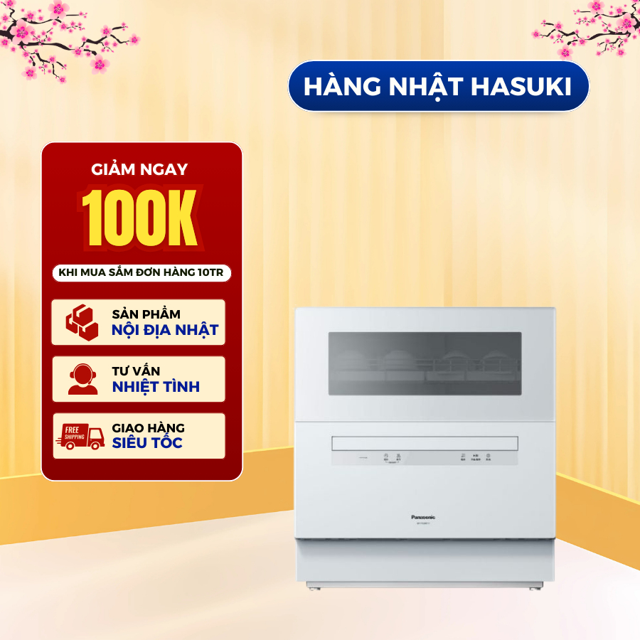 Máy Rửa Chén Panasonic NP-TF6WK1Y Hasuki Nội Địa Nhật Có Nanoe-X Hàng Mới