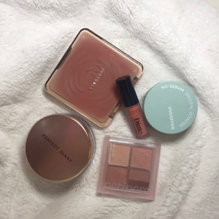 Pass Đồ Makeup Còn Box: phấn phủ perfect diary, tạo khối veecci, má hồng dinto205, pphủ innis, bảng mắt peripera 08