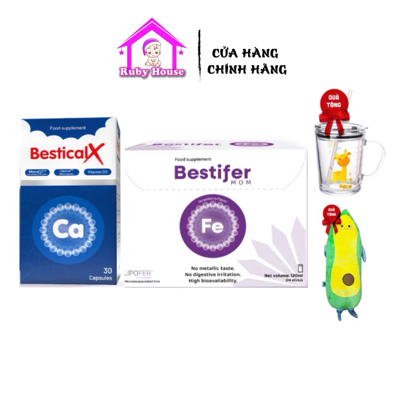 Combo sắt Bestifer và canxi Bestical X dành cho mẹ bầu, trẻ dậy thì