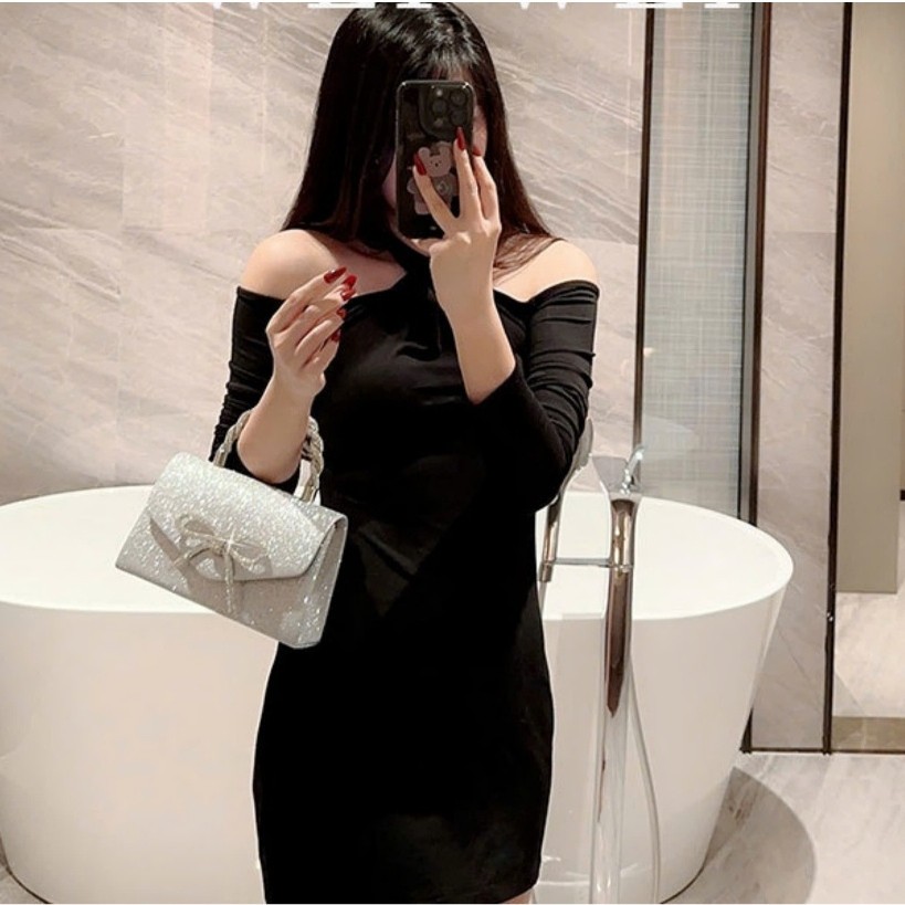 Túi xác nữ đi tiệc cưới đi chơi sang chảnh đính nơ đá lấp lánh,đeo chéo,đeo vai có quai xách - HT089 | BigBuy360 - bigbuy360.vn