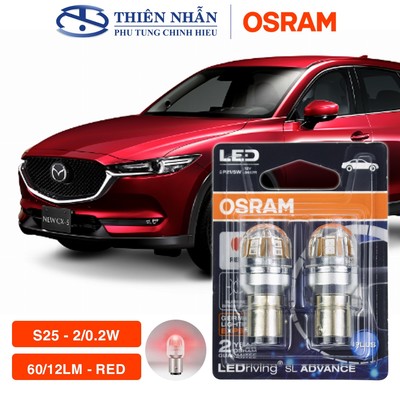 Bóng đèn Led Osram S25 tín hiệu, báo rẽ, demi, định vị, lùi, biển số, phanh,.. siêu sáng đỏ 9457R