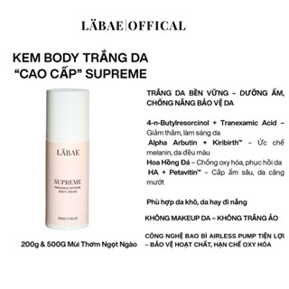 Kem Body Dưỡng Trắng Cao Cấp LABAE - Làm Trắng Sáng, Dưỡng Ẩm, Bảo Vệ Da - 200g/500g