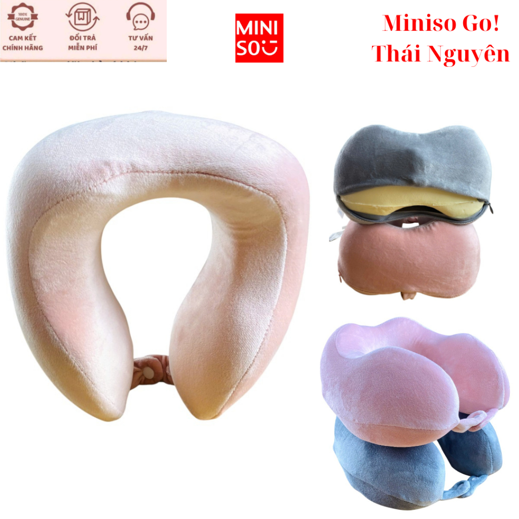 Gối kê cổ chữ U cao su non chính hãng Miniso - Giúp giảm đau mỏi cổ, dùng cho dân văn phòng, du lịch