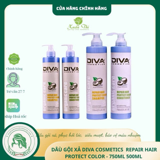 (CHÍNH HÃNG CÔNG TY TEM IN CHÌM CỦA BỘ CÔNG AN) CẶP DẦU GỘI XẢ DIVA COLLAGEN 500ml -750ml