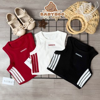 Áo Ba Lỗ Bé Gái Họa Tiết Sọc Thể Thao Năng Đông, Dễ Phối Đồ - BabyBoo