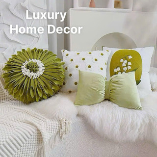    Hàng Có Sẵn   Vỏ Gối Sofa Hình Hoa Tông Xanh Phong Cách Bắc Âu Sang Trọng Vỏ Áo Gối Vuông Trang Trí Phòng Khách 