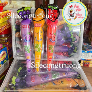 Hộp 30 thạch cà rốt dài mix vị trái cây, thạch túi trái cây giải nhiệt sỉ đồ ăn vặt